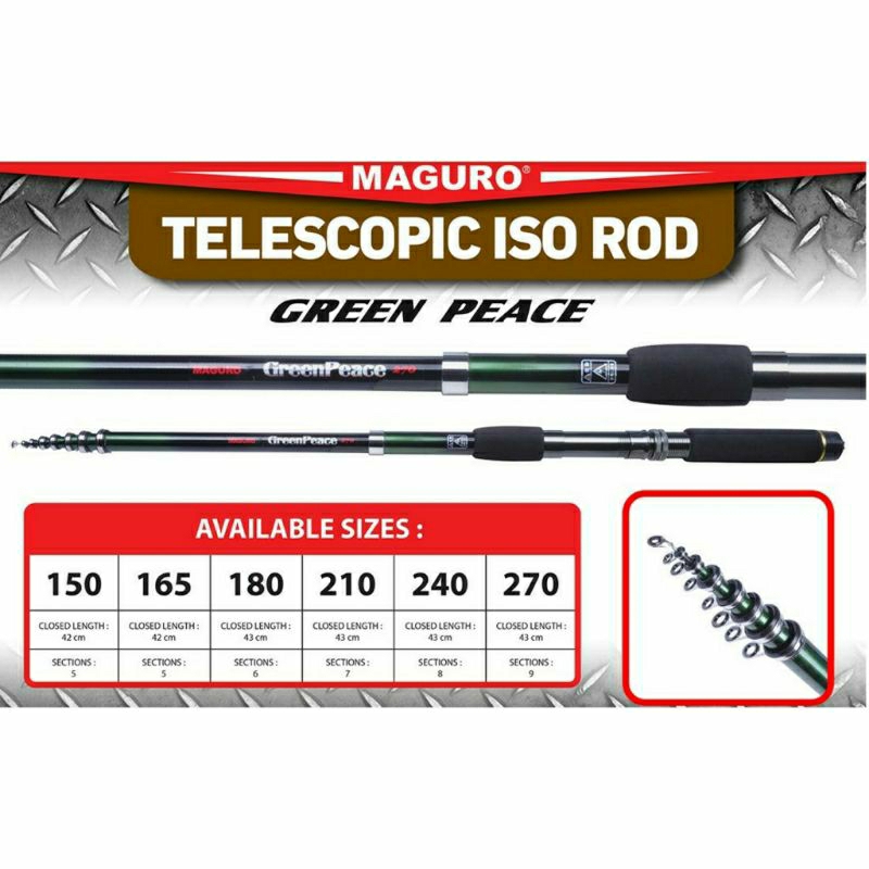 Joran Antena Maguro Green Peace 180 210 240 | Carbon