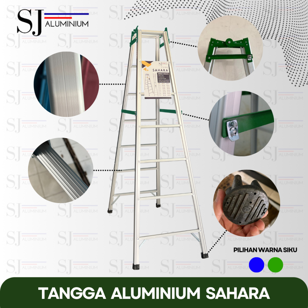 Tangga Aluminium SAHARA - Tangga Lipat Aluminium / Tangga Multifungsi JUMBO - HIJAU