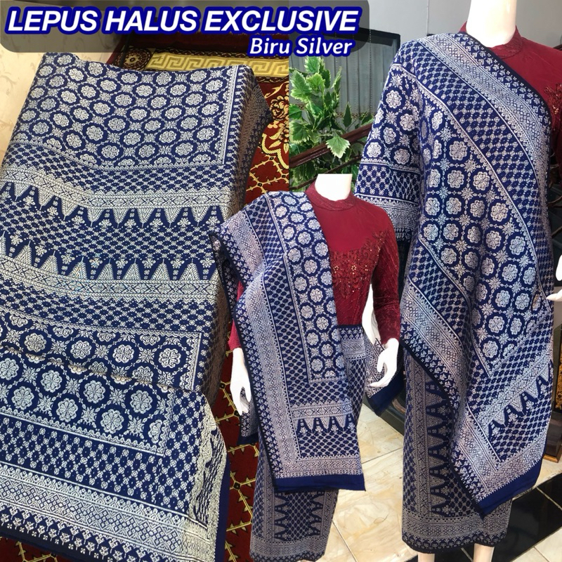 Songket Lepus Halus Exclusive warna Biru Silver  /songket tenun asli palembang /ilham songket palemb