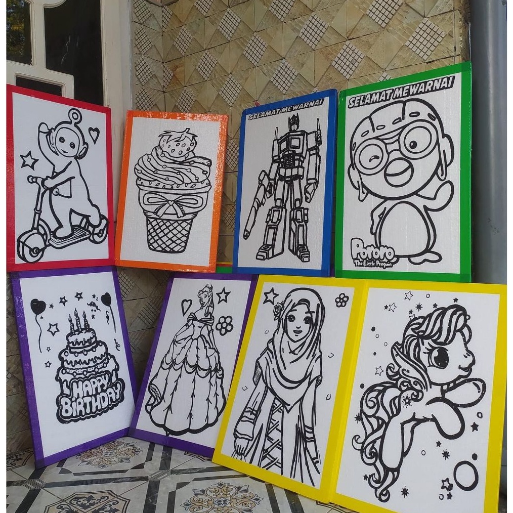 

KODE S6H 5pcs Lis Lakban Sterofoam Lukis 33x5 Paket Mewarnai Gabus 33x5