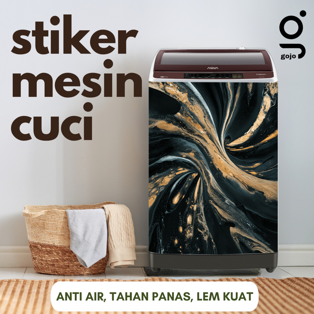 Gojo Stickers - Stiker Mesin Cuci Marmer Series A 1 Tabung dan STICKER 2 Tabung Motif Terbaru - ABST