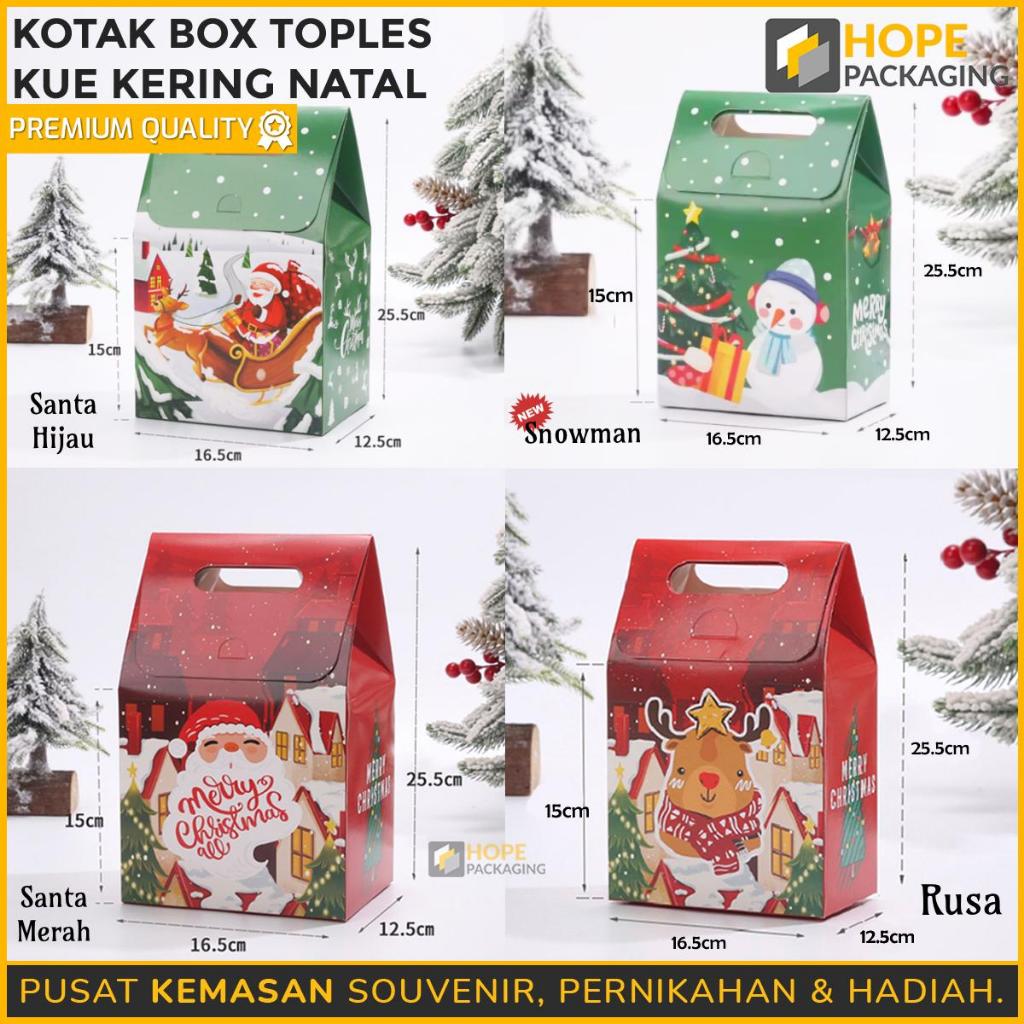 

Box Dus Kue Kering Merry Christmas Toples 250gr / Hampers Natal / Kotak Kado Natal / PaperBag Natal / Box Christmas Besar