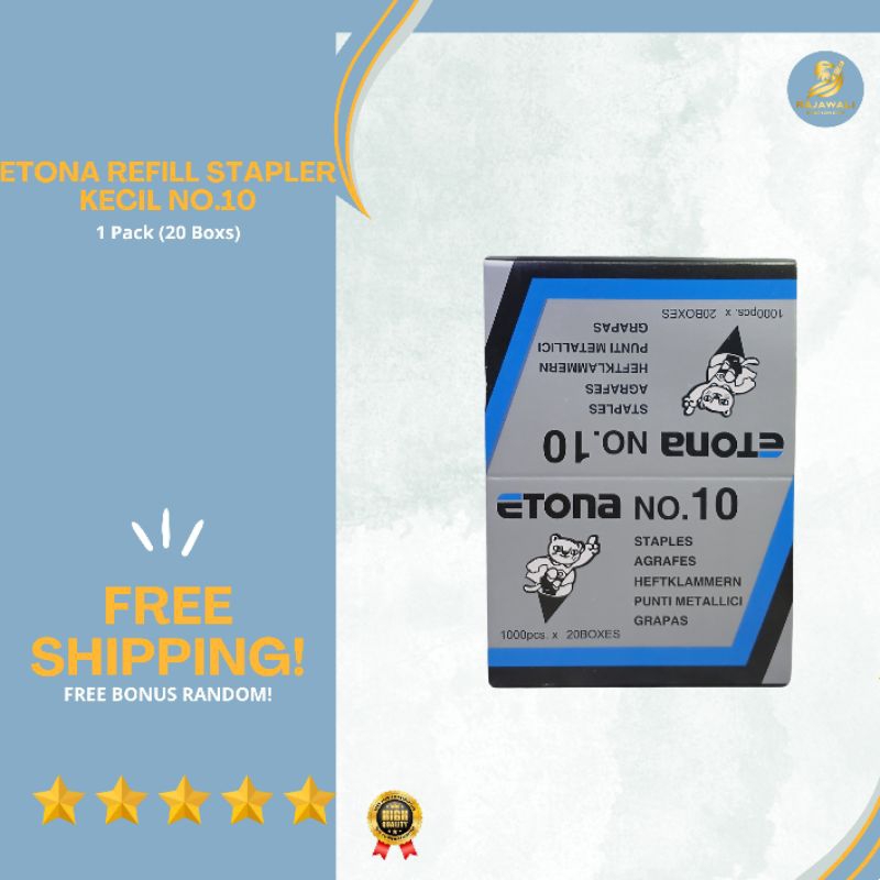 

Isi Staples Kecil Etona Refill Staples No.10-1M Eceran 3 Box, 10 Boxs & 1 Pack | 1 Pack (20 Boxs) | Refill Staples Kecil