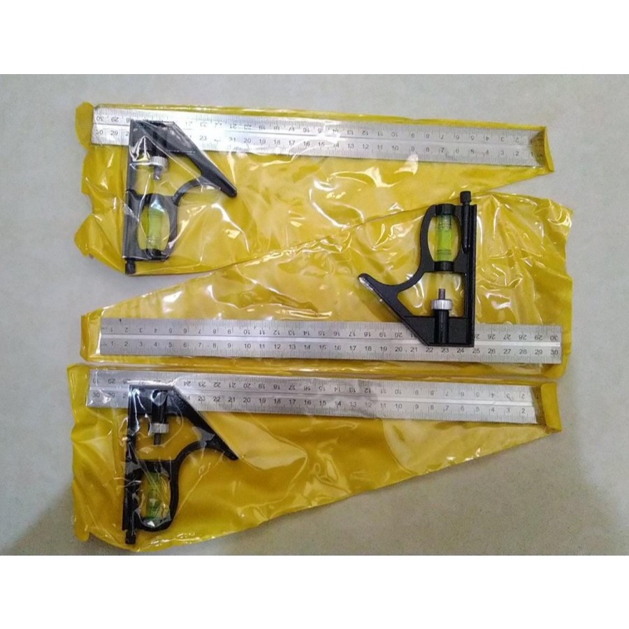 

Penggaris Siku Waterpass Kombinasi 30 cm / Kemasan gantung