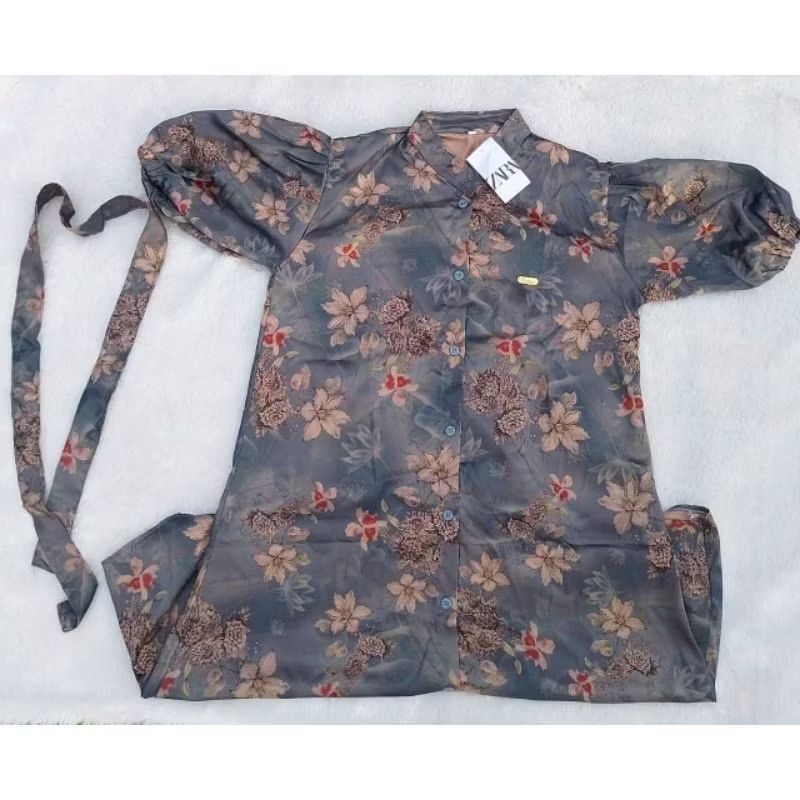 Daster Satin Silk Premium Motif/daster satin kancing depan/daster premium