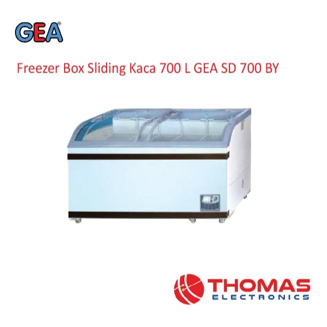 Sliding Curve Glass Freezer 700 Liter GEA SD700BY SD 700 BY Freezer Box Sliding Kaca Garansi Resmi