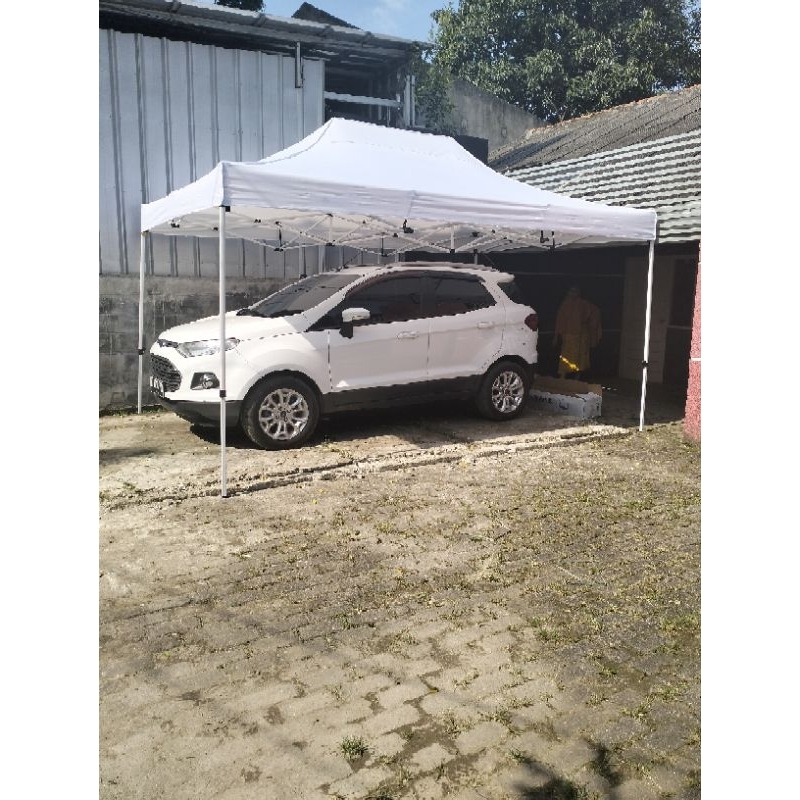 tenda lipat ukuran 3x4,5 premium besi hollow tebal besi 1,2 mm bahan atap d800