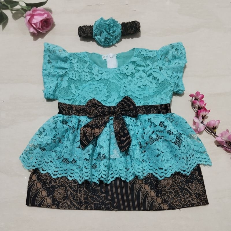 REAL PICT KEBAYA BAYI / KEBAYA ANAK / KEBAYA BAYI PEREMPUAN Biru Muda