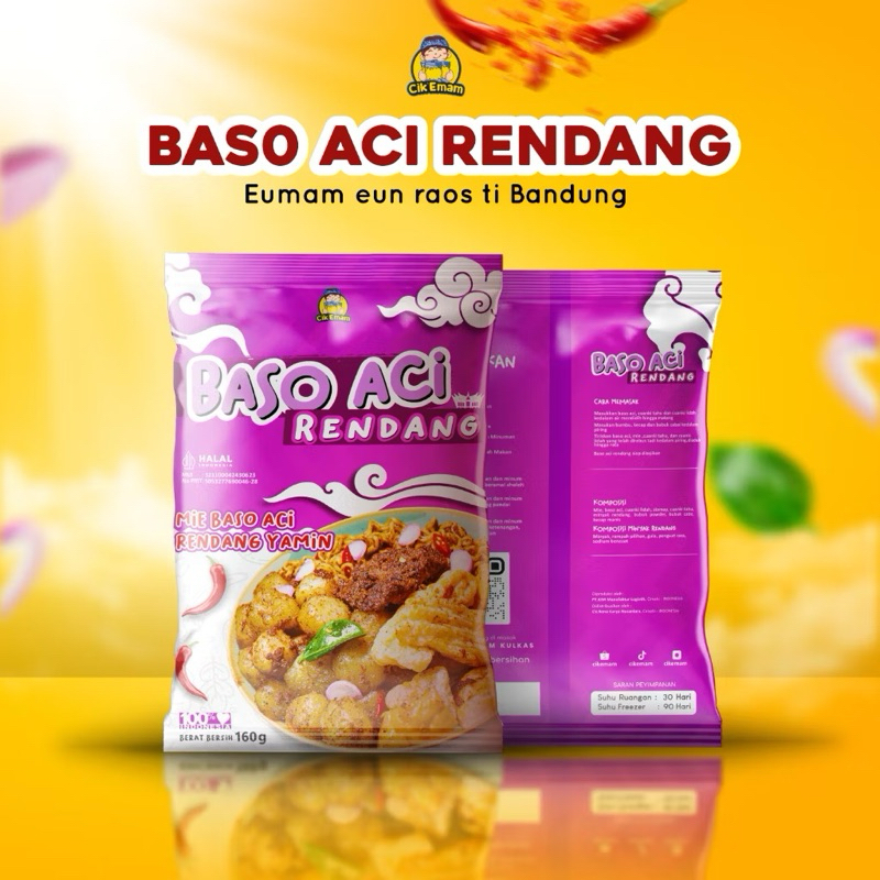 

Cik’Emam - Baso Aci Rendang Instan Yamin Pedas Gurih Nyemek Original Bakso Aci