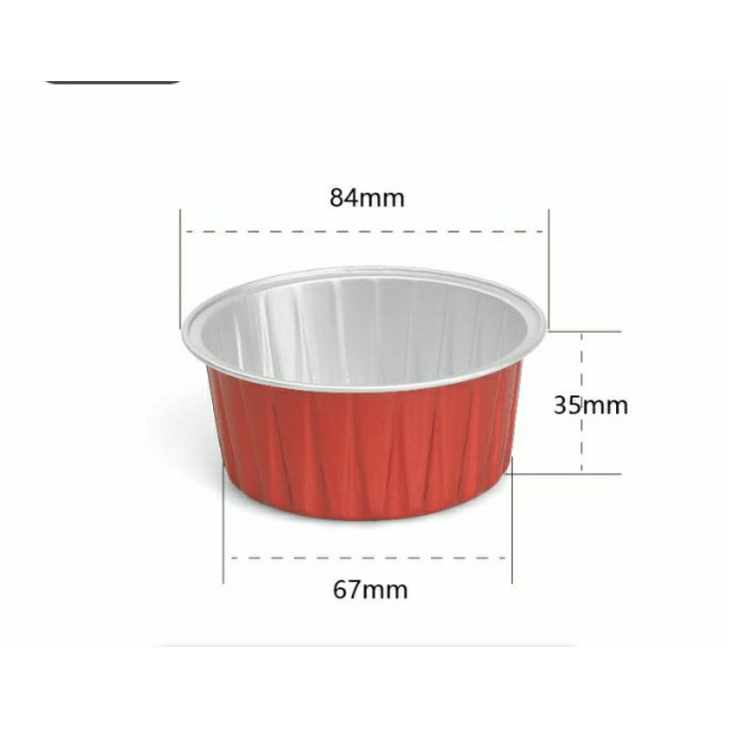 10 pcs BULAT motif warna MERAH aluminium foil cup tray