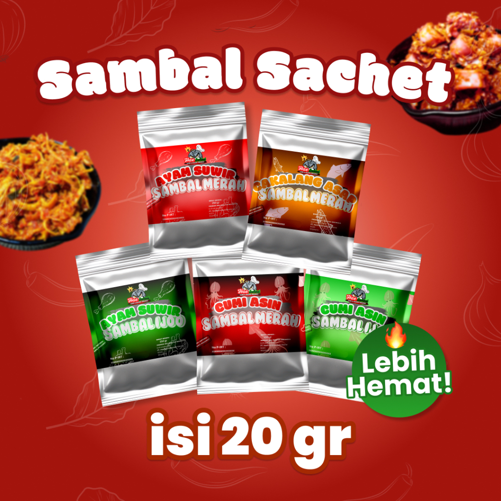 

Variant Sambal Sachet - kemasan kecil - Hae Sambal - 20gram