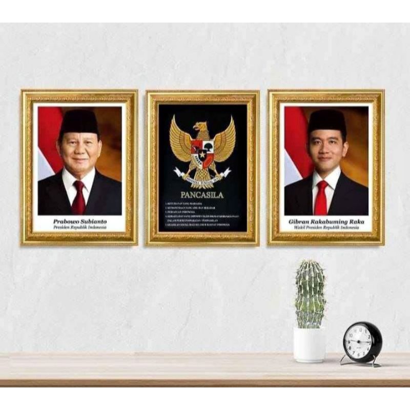 Foto Presiden, Wakil Presiden dan Pancasila (dengan Pigura)