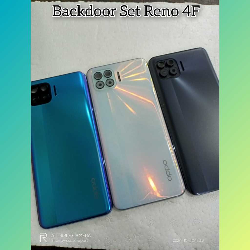BackDoor Fullset Reno 4F BackCover Tutup Belakang Set Reno 4F