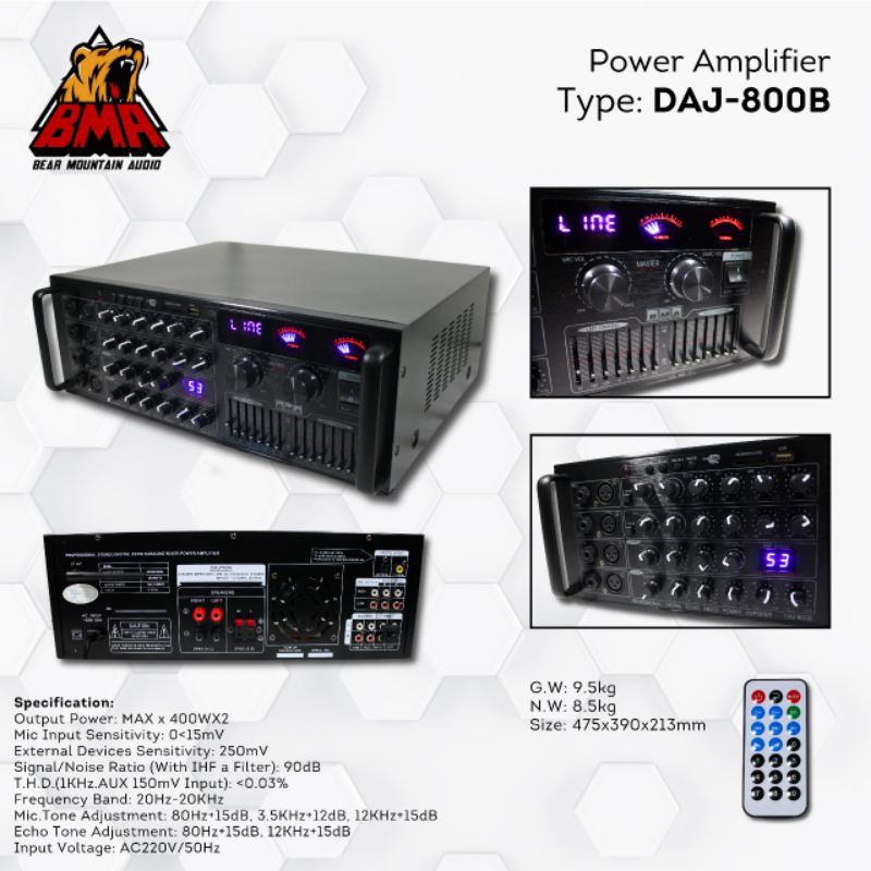 Power Amplifier DAJ 800B 900 1200 / Power Amplifier / Power Ampli / Power