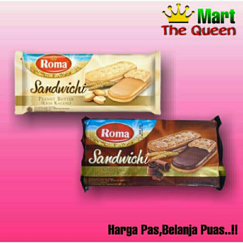 

ROMA SANDWICHI biskuit coklat/kacang 108gr