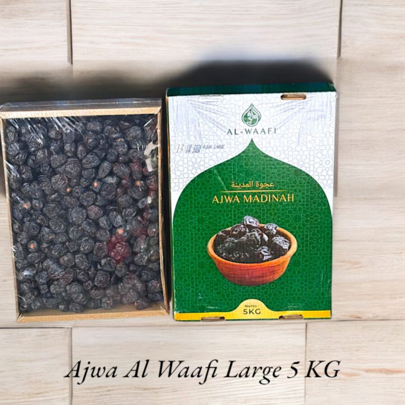 

Kurma Ajwa Madinah Premium Al Waafi 5kg Large Jumbo