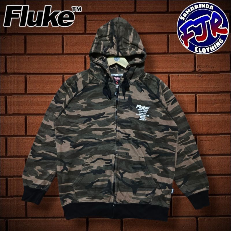 Fluke Camo Army Zipper Hoodie Original