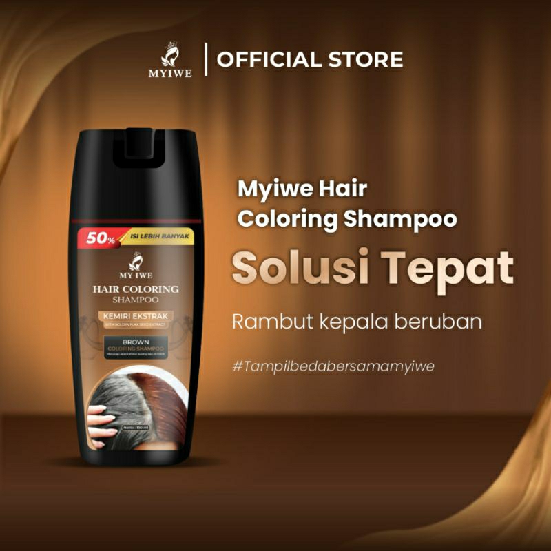 Shampo My iwe Hair Coloring Shampoo Pewarna Uban -Coklat /Brown