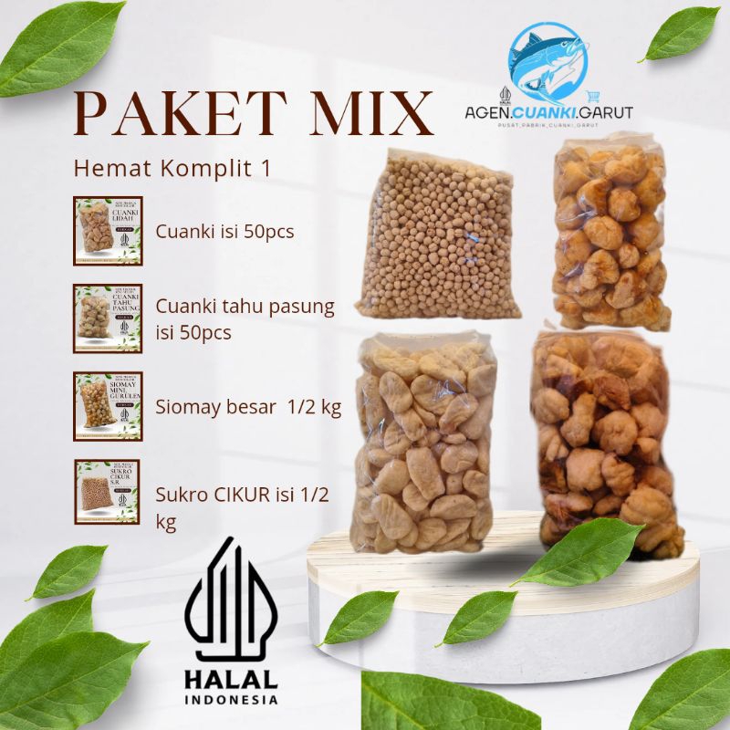 

Termurah paket Mix Hemat 1 komplit, cuanki lidah, tahu pasung, siomay dan Sukro cikur