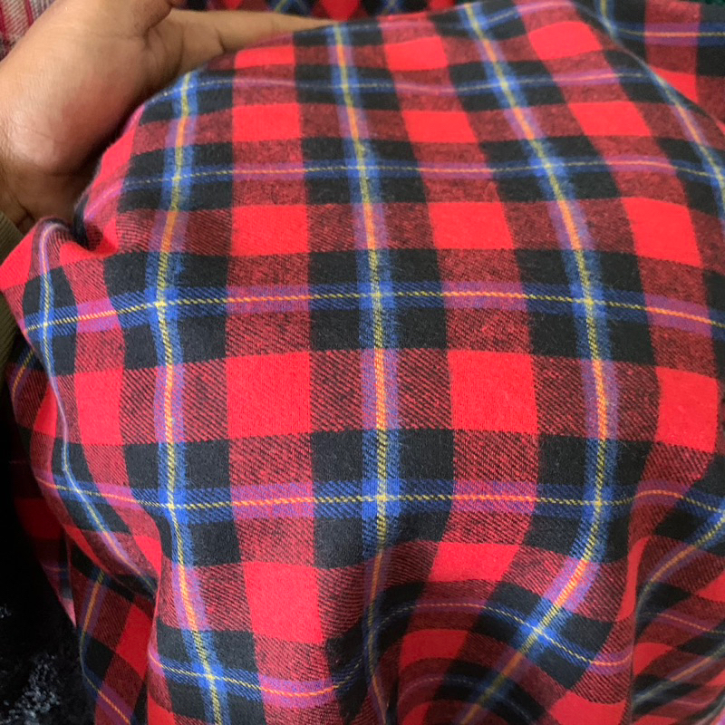 kain flanel motif kotak - kain bahan flanel - kain flanel shirt premium