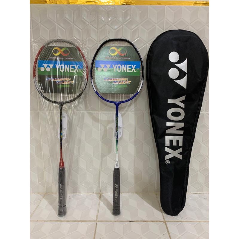 Raket Badminton sepasang 2 Raket 1 Tas Sambungan T besar senar kencang