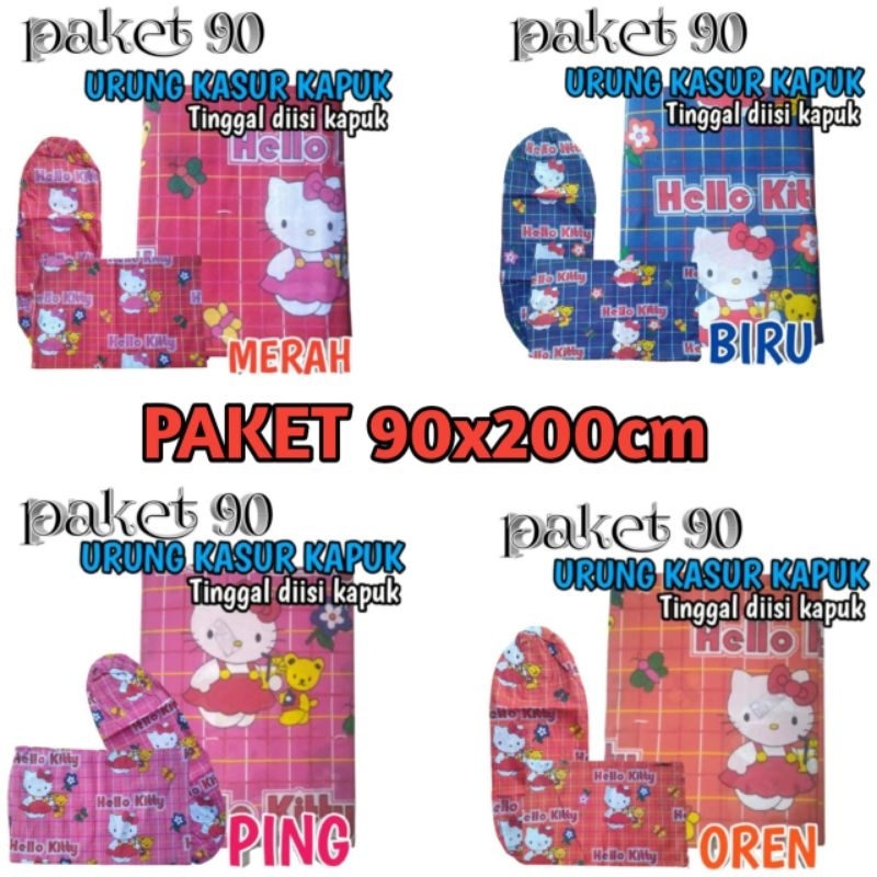 (SATU SET 90x200) URUNG KASUR KAPUK+URUNG BANTAL KAPUK+URUNG GULING KAPUK