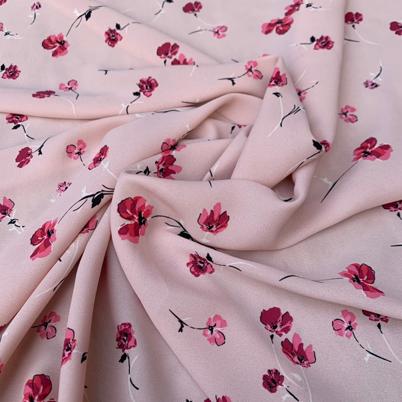 kain zara crepe motif bunga - kain crepe motif bunga - kain crepe premium - kain zara crepe import