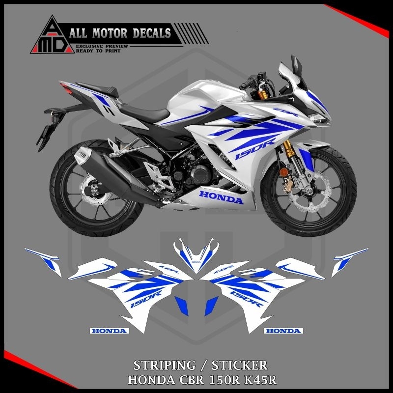 STRIPING HONDA CBR 150R K45R ABS / STANDAR - STICKER CBR 150 R NEW 2021, 2022, 2023, 2024, 2025 / DE