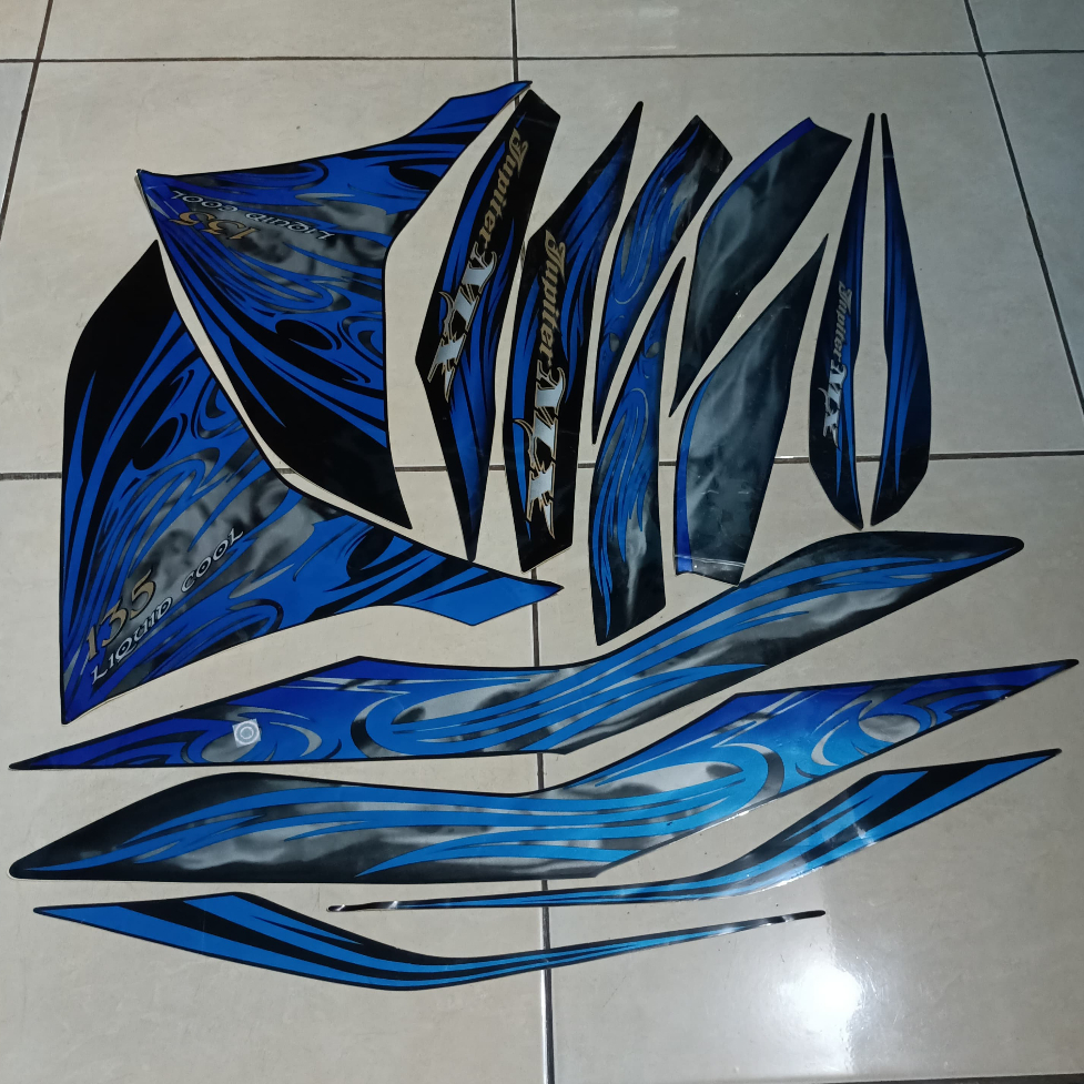 stiker striping yamaha jupiter mx new 135 2011 biru lis body standar berkualitas original