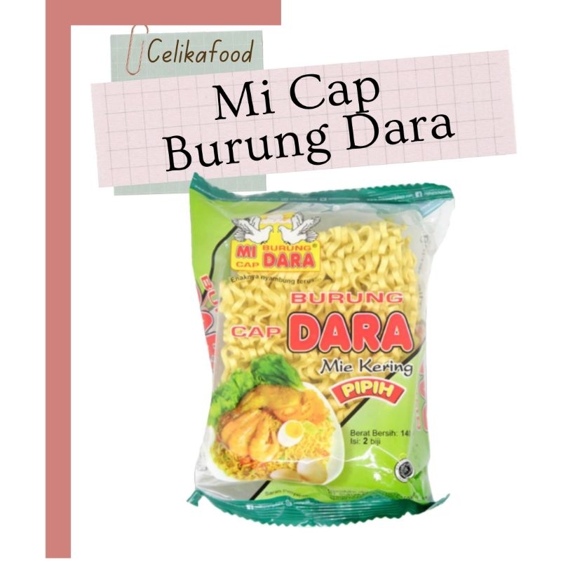 

Mie Burung Cap Dara Mi Kering Pipih 140g Isi 2 Biji Noodles Instant