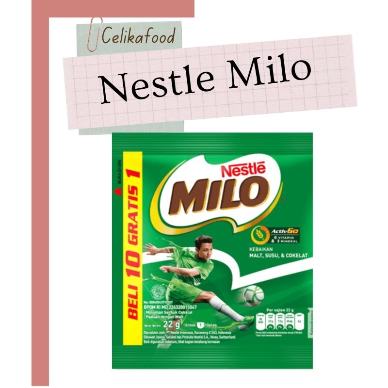 

Susu Milo Nestle 22gr Milk Sachet Minuman Instan