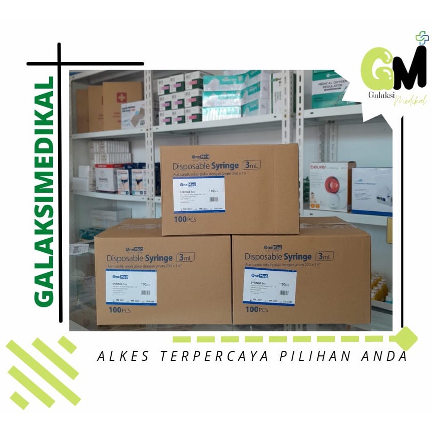 Promo Merakyat  Spuit Onemed 1cc 3cc 5cc 1cc Suntikan Spuit Syringe Onemed Per BOX
