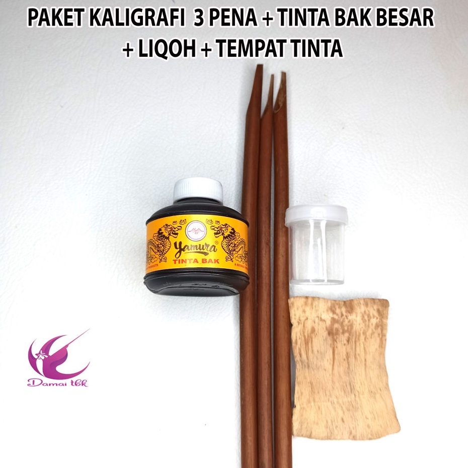 

Ready Baru Paket Alat Khot Kaligrafi Tinta Bak Yamura Besar Kecil Handam Liqoh Tinta Tempat Tinta