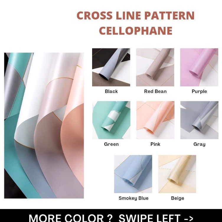 

Hadir Hari Ini 2 lembar Kertas Buket Cross Line Flower Wrapping Kertas Bunga Flower Paper Cellophane Paper