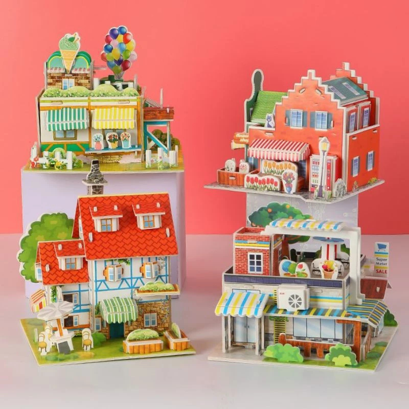 Mainan Edukasi Anak Puzzle 3D House DIY Paper House Paper Foam Puzzle 3D Paper House