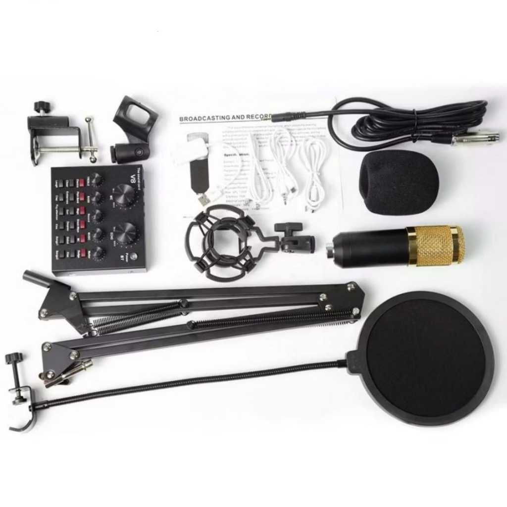 live soundcard satu SET v8 Condenser Microphone
