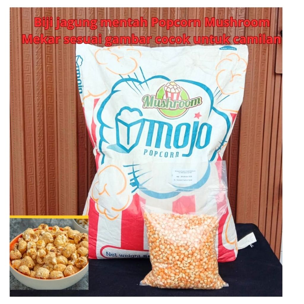 

Biji jagung mentah Popcorn Mushroom Mekar sesuai gambar cocok untuk camilan