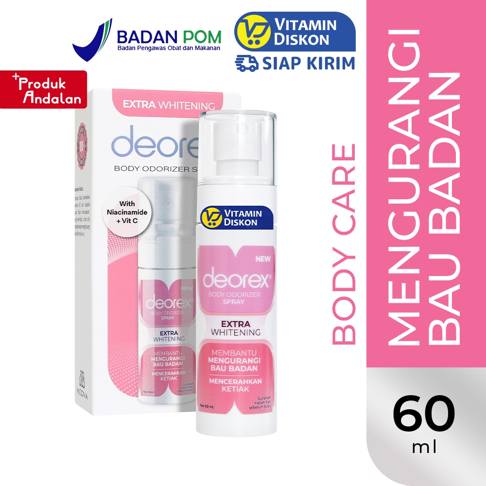 DEOREX BODY ODORIZER SPRAY EXTRA WHITENING 60ML