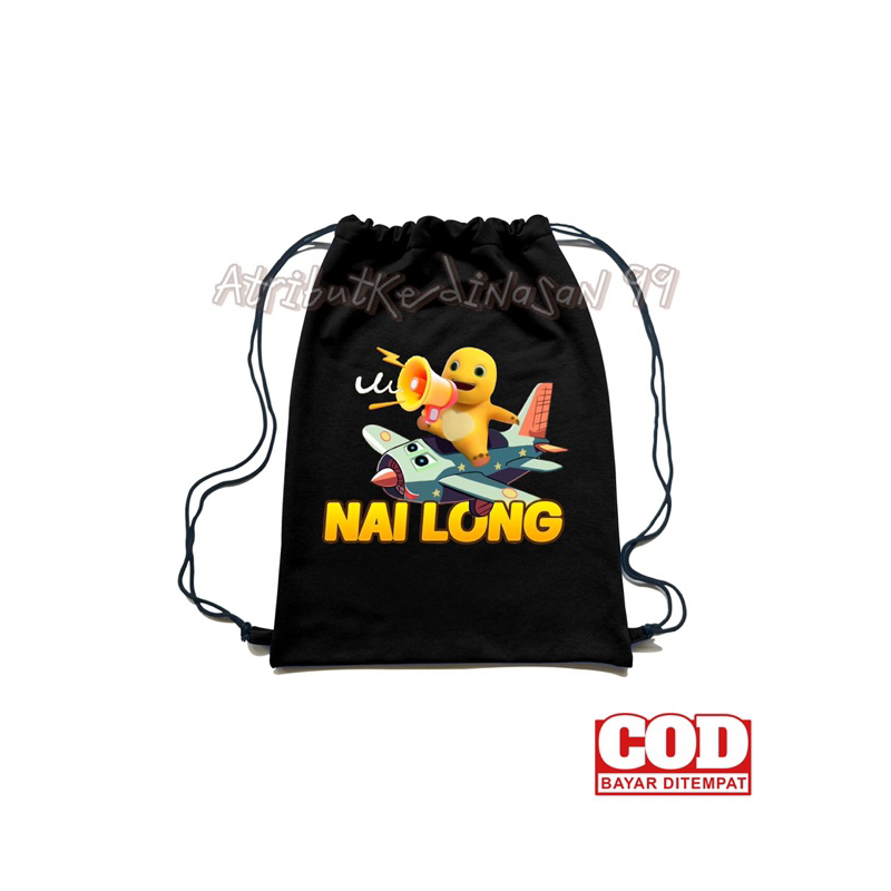 String bag Tas serut Anak Nailong dino kuning Tas Serut Anak Fashion