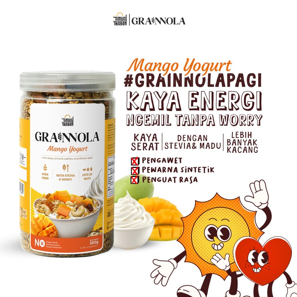 

GRANOLA TIMUR TENGAH 500GR sereal rendah lemak dan tinggi serat ORIGINAL 100%