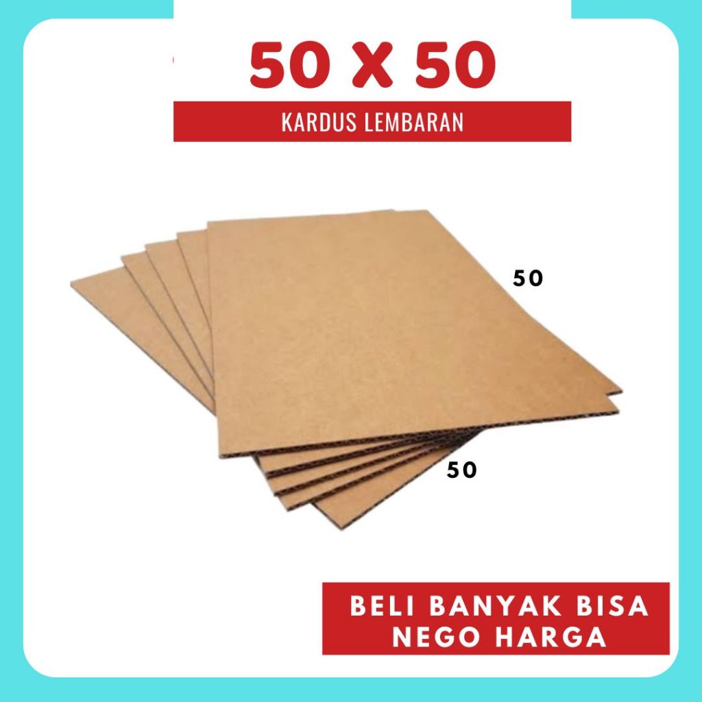 

Sheet Lembaran 50x50 / 50x40 / 50x30 / 50x20 / 50x10 Kardus Polos Single Wall Coklat Karton