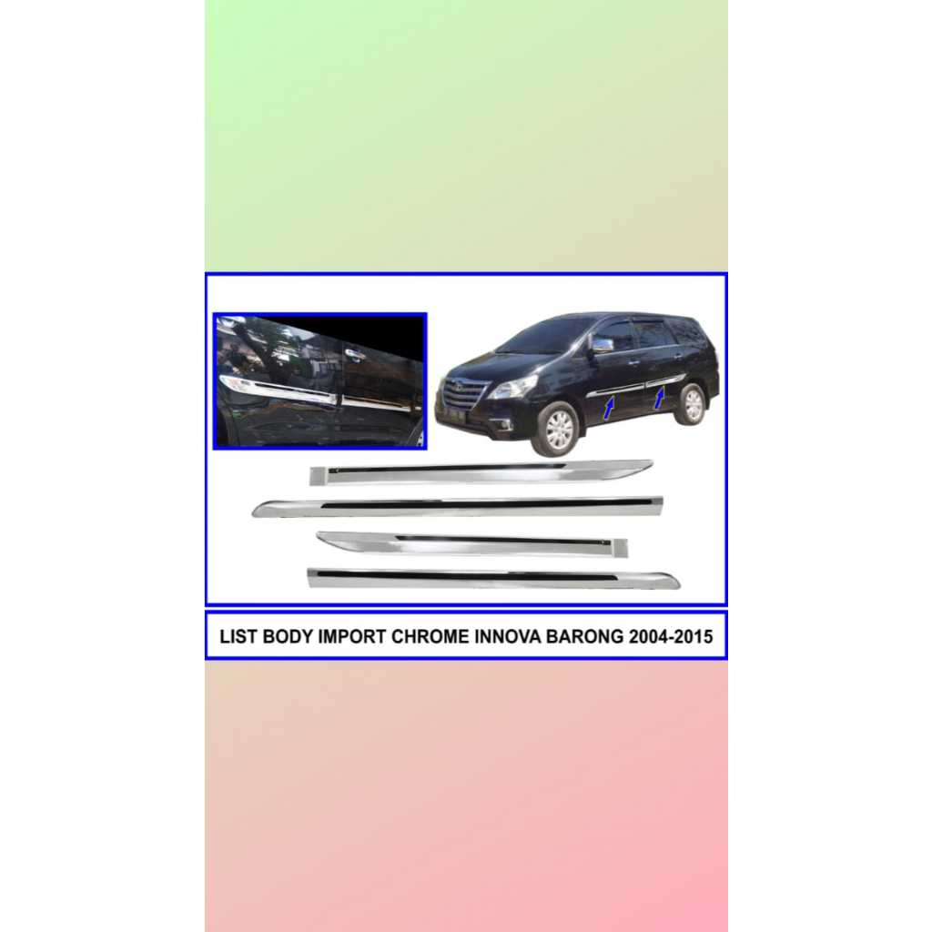 Lis Body Mobil Innova 2004 - 2015 Chrome Lis Hitam