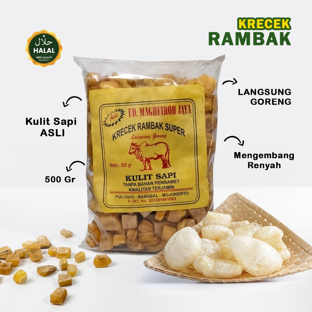 

Rambak sapi mentah 500 gram kerupuk krecek dadu kulit sapi siap goreng kerecek sayur bentuk dadu stik