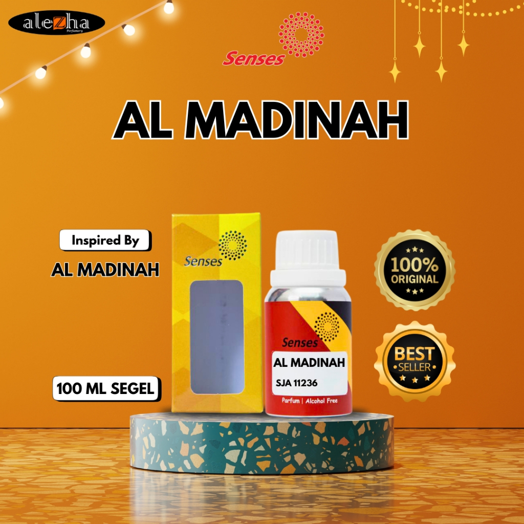 Bibit Parfum Murni AL MADINAH / Madinah Al Haramain (SENSES) 100ml Kemasan SEGEL