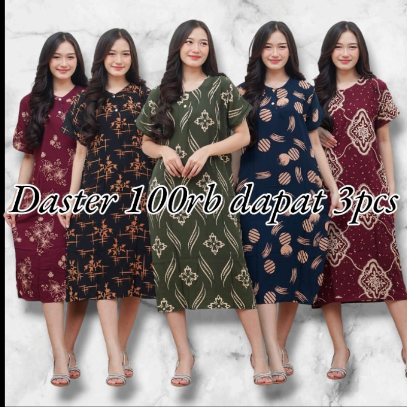 Daster 100rb Dapat 3pcs Rayon Standar Lengan Pendek Kekinian