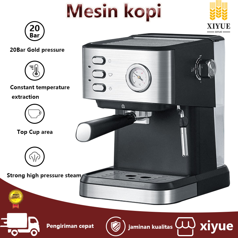 Mesin Kopi 20 Bar 1.5L 1050 watt Espresso Coffee Maker Frothing