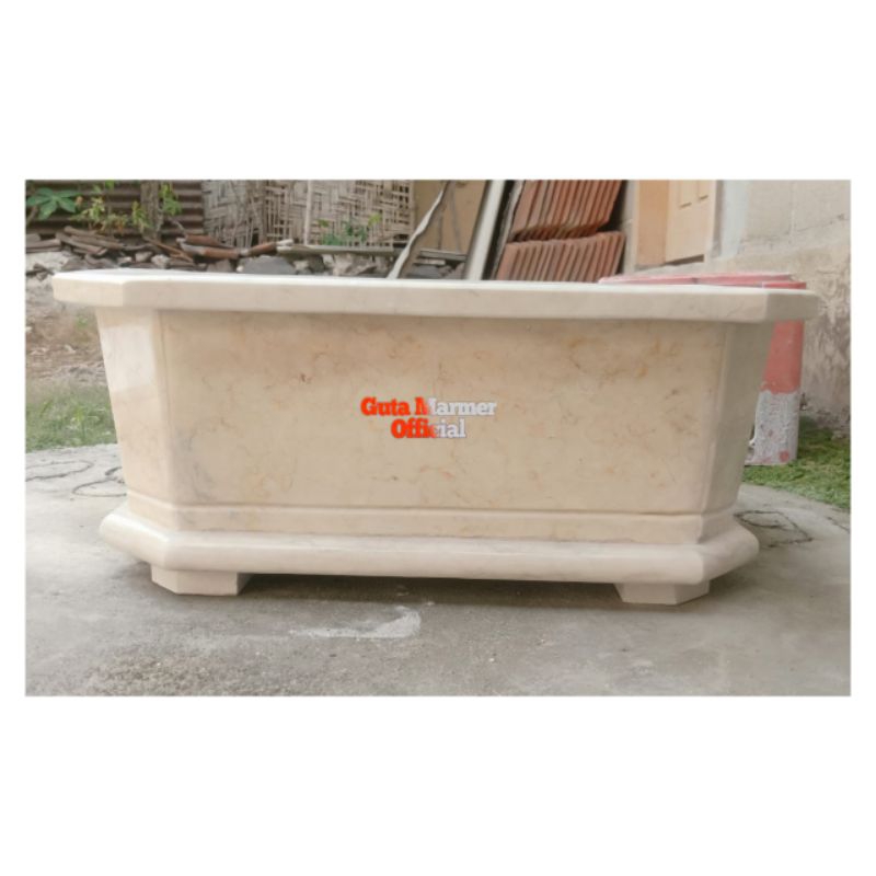 Pot Bonsai Aesthetic Batu Marmer Putih Glosy Mengkilat