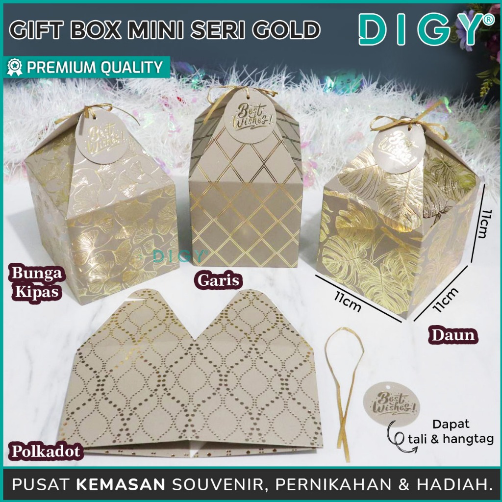 

Kotak Mini Gift Seri Gold Natal / Box Bingkisan / Goodie Bag / Box Hampers / Box Handle