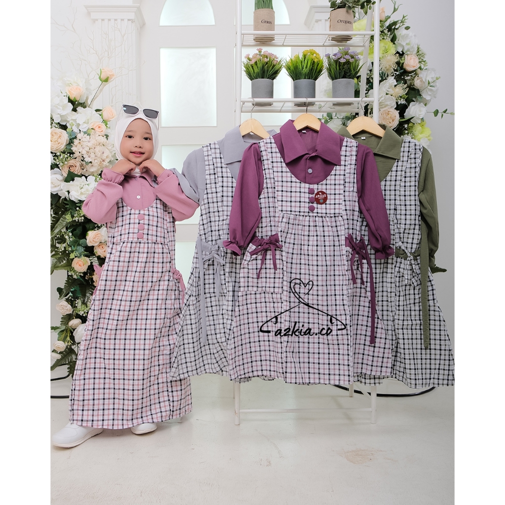 ADIBA GAMIS KOTAK ANAK SIMPLE SET OVERALL/ GAMIS ANAK PEREMPUAN TERBARU