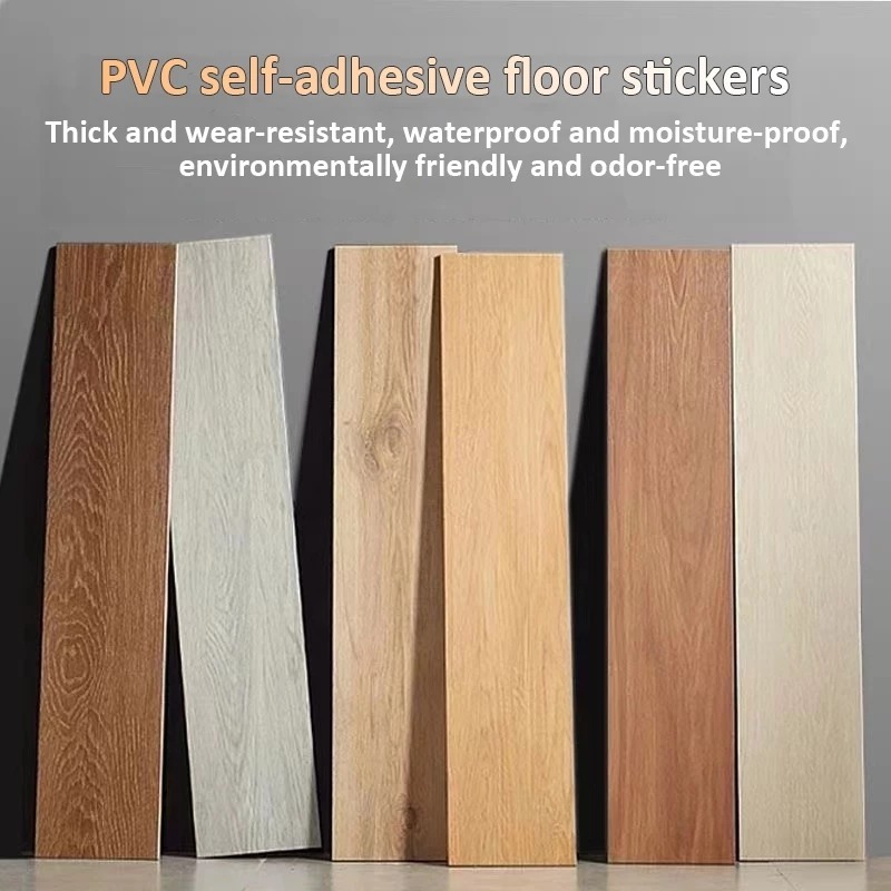 Stiker Lantai Vynil Motif Kayu Wallpaper Dinding Premium Stiker Lantai Pvc / Stiker Perekat Lantai U